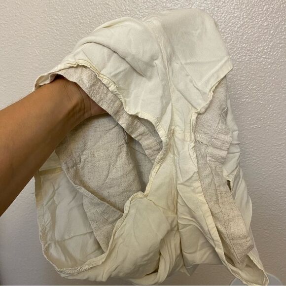 Allie Rose White ivory hi rise Elastic pull on coastal beachy shorts linen S - Picture 7 of 13